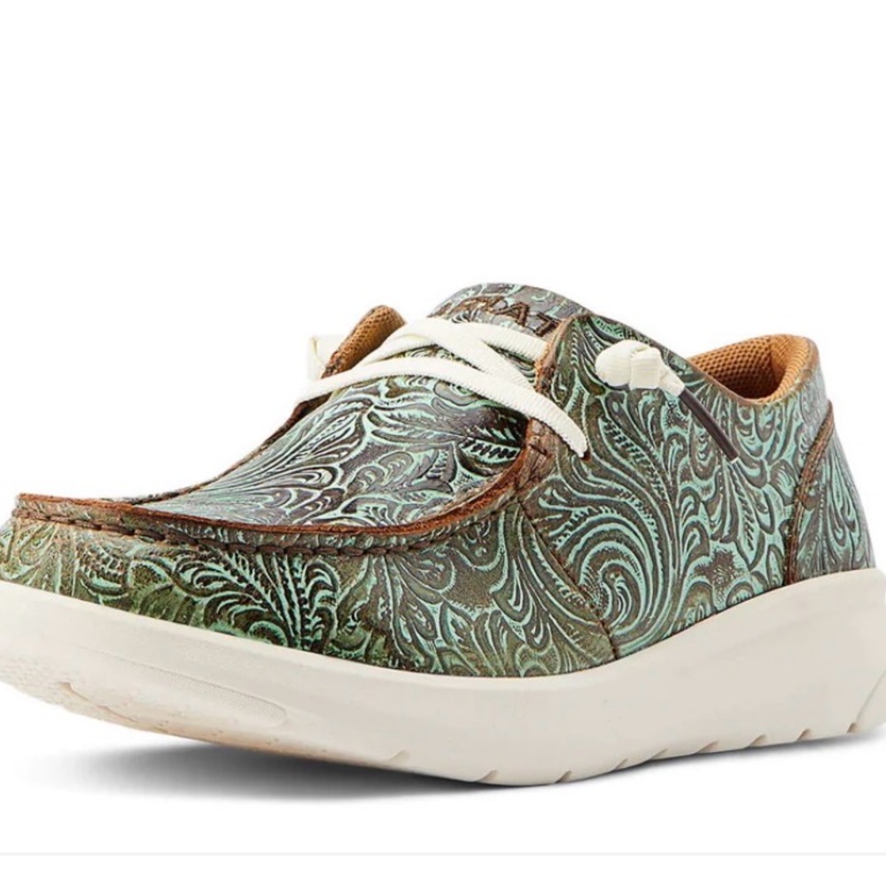 Ariat Women's Hilo Vintage Turquoise Floral Embossed,leather upper,FLX Foam sole
